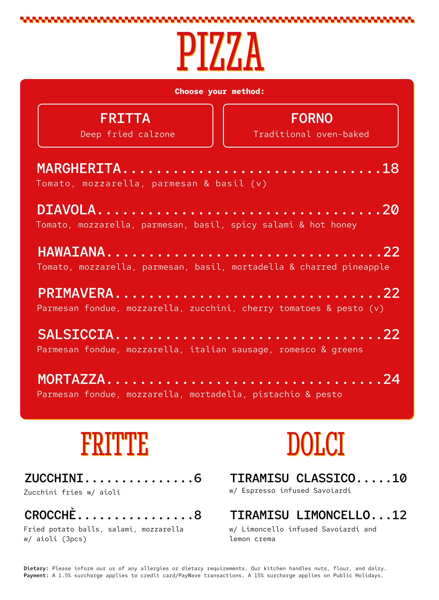 Fritta Menu